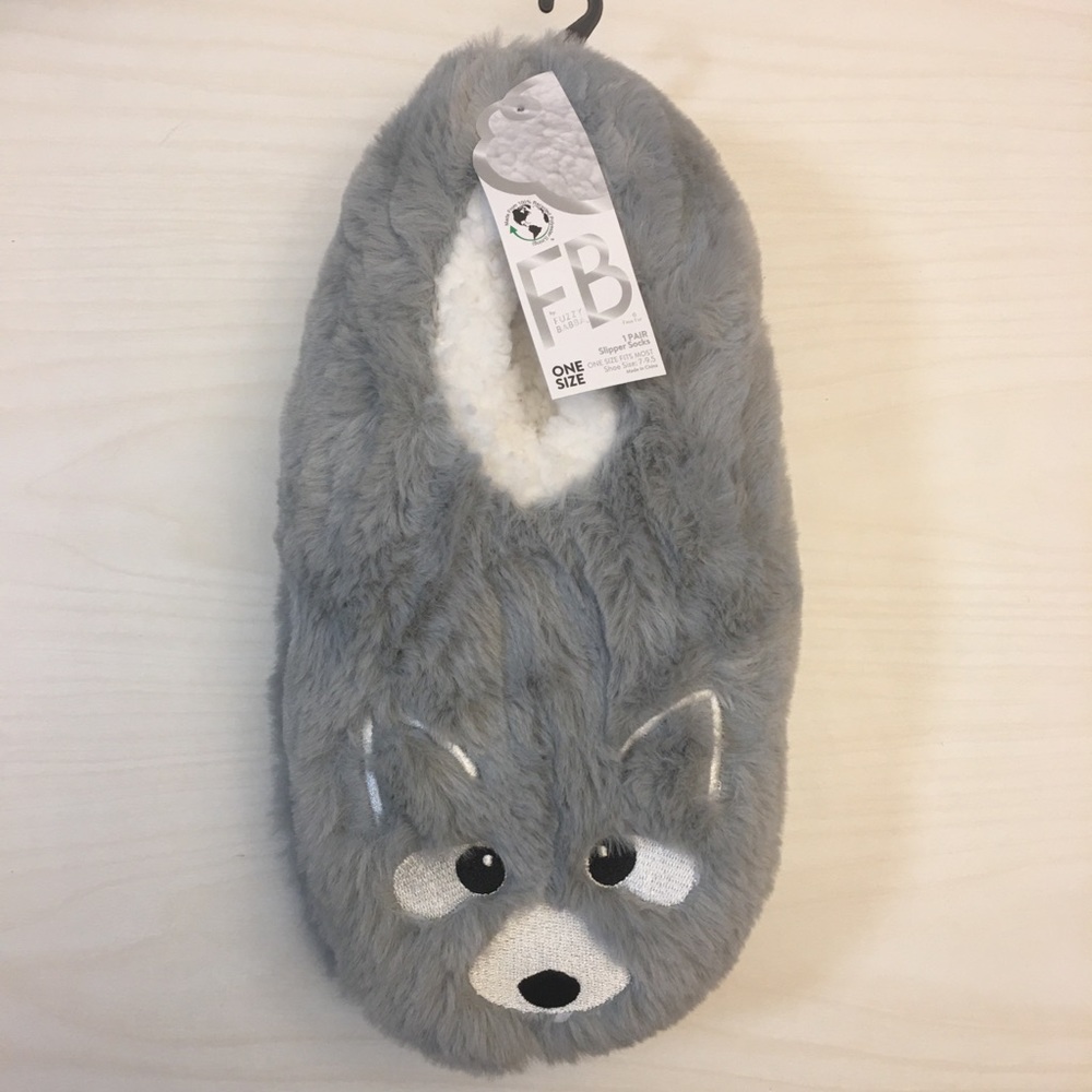 NWT Gray Fox Slippers 🦊